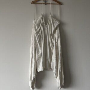 Free People Harem Pants Jumpsuit Playsuit Womens M Ivory Boho Hippie Lagenlook